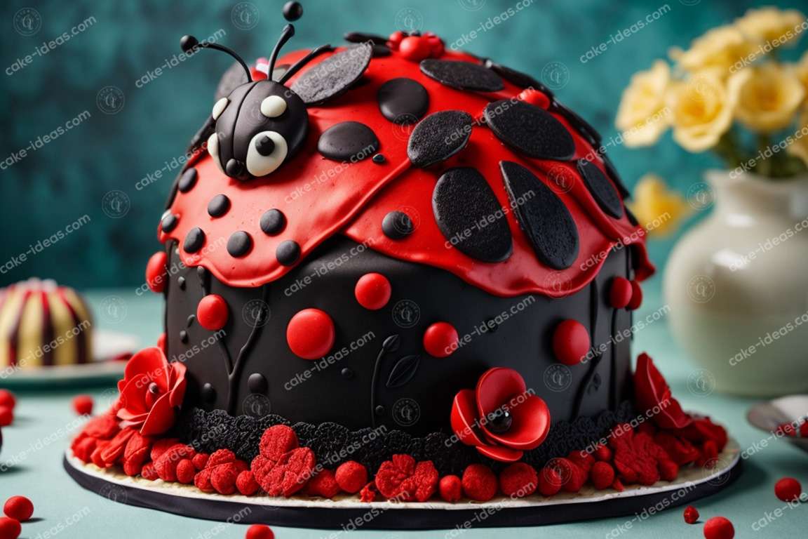 ladybug-vibrant-red-and-black-cake