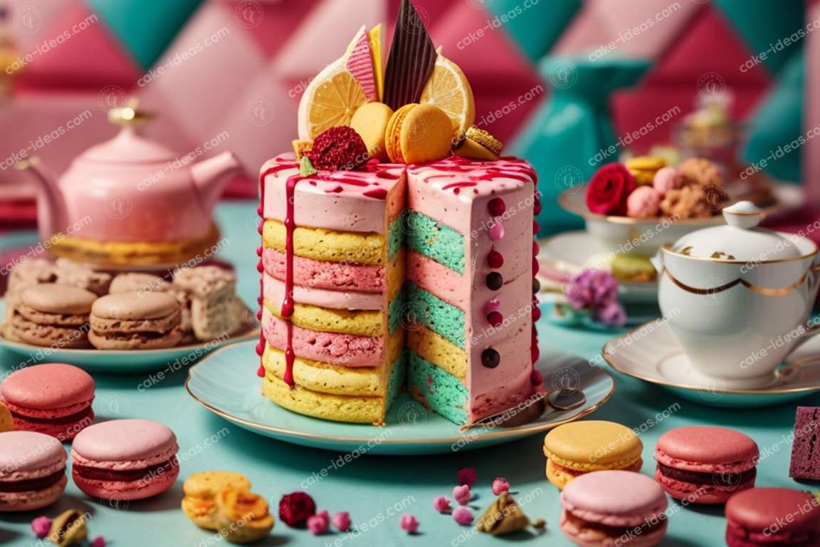 rainbow-macaron-cake