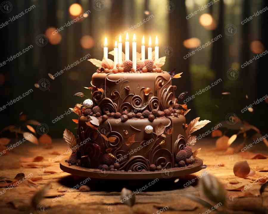 Brown-chocolaty-birthday-cake