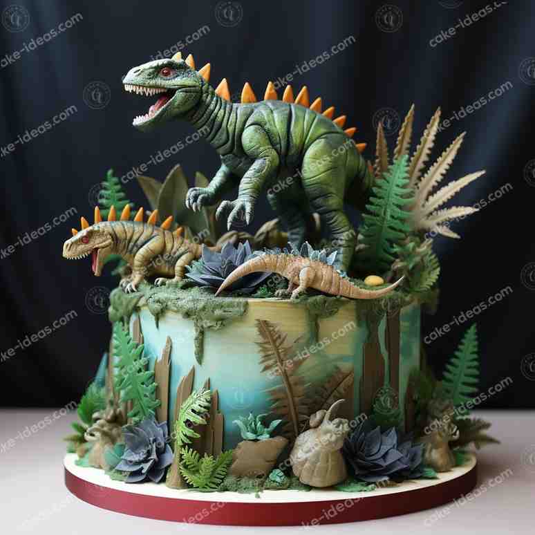 Dinosaur-themed-birthday-cake