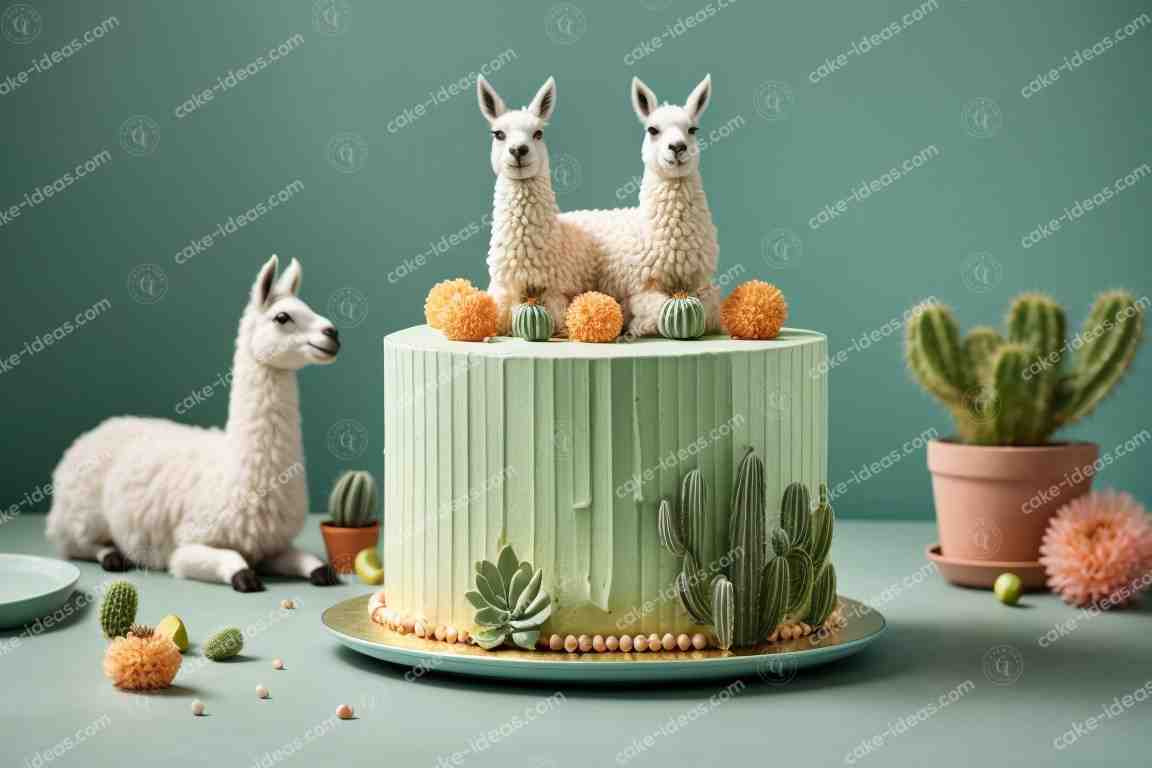 Llama-cactus-cake