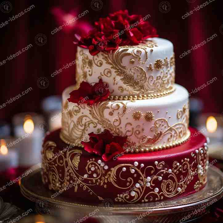 Red--White-Wedding-Cake
