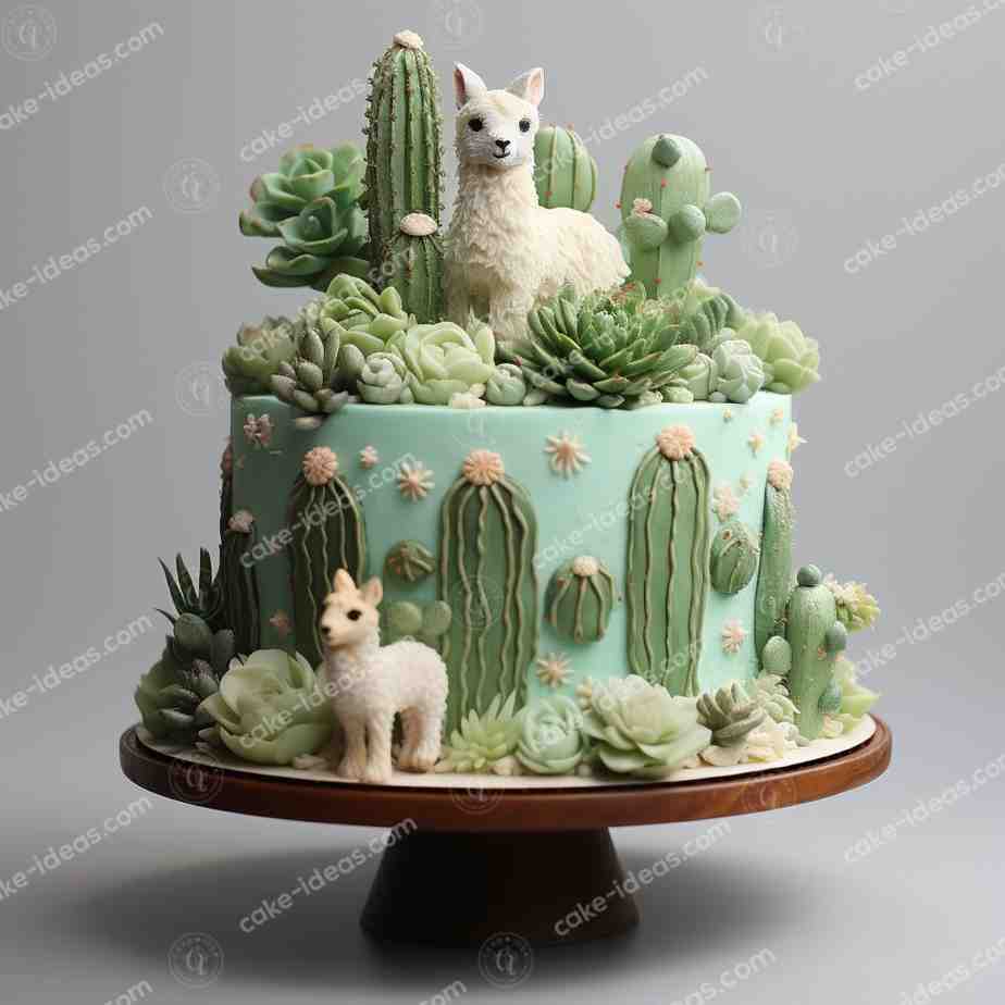 cartoon-theme-llama-cake