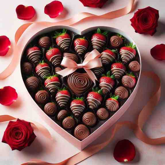 heart strawberry chocolate