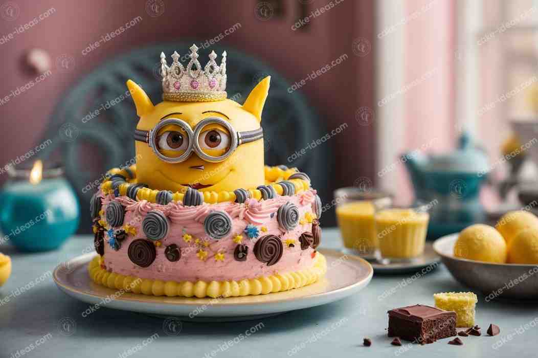 playful-Minion-Princess-Cake
