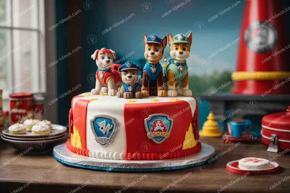 paw-Patrol-Theme redvelvet cake