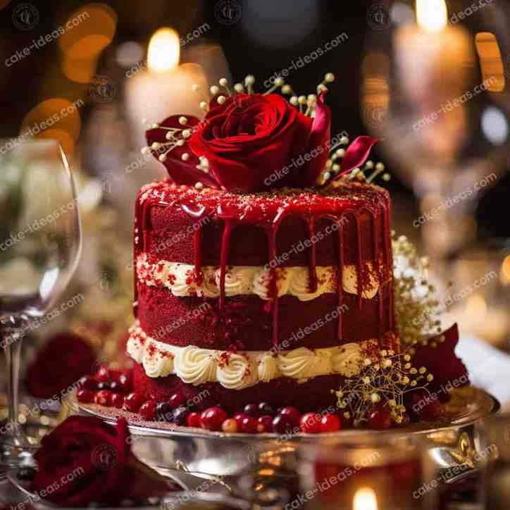valentine Rose redvelvet cake