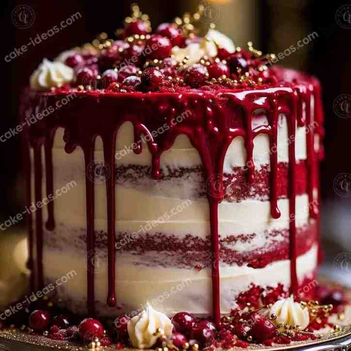 valentine-Theme ganache cake