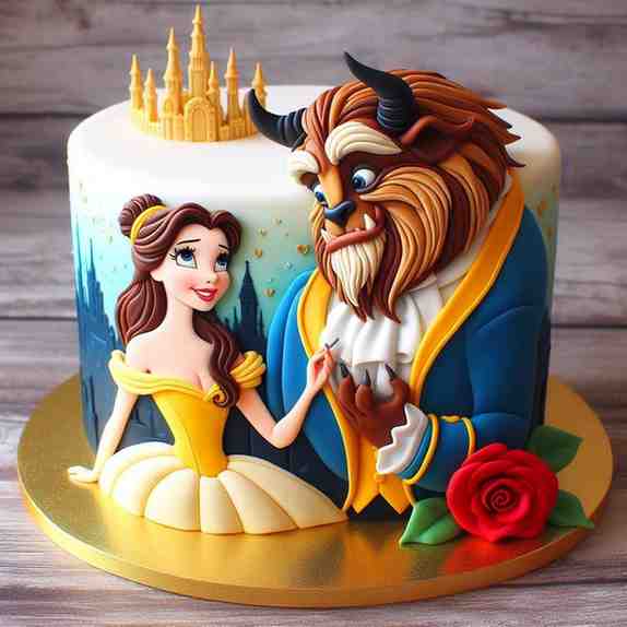 Beauty And Beast Cake Ideas image