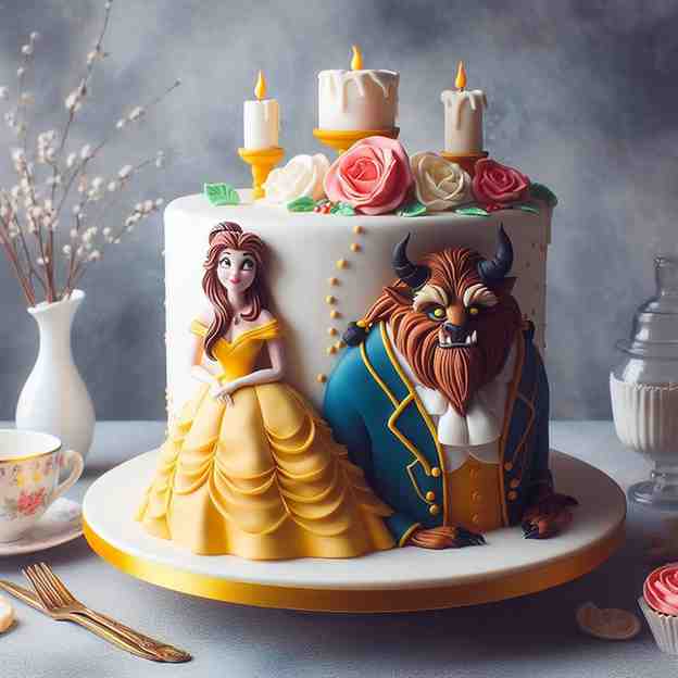 Beauty And Beast Cake image