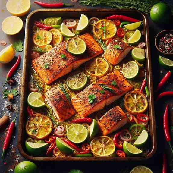 Oven Baked Honey Chili Lime Salmon