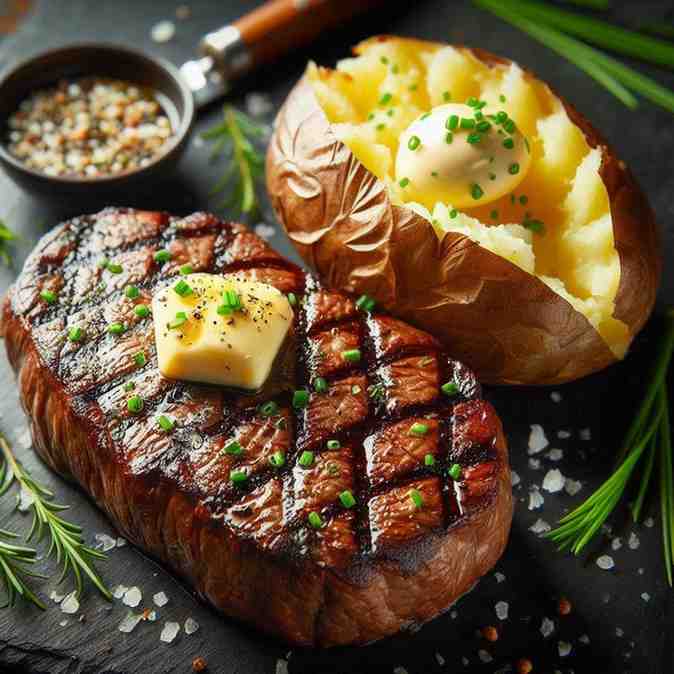 steak and baked potato