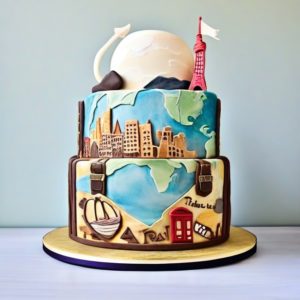 Travel Inspired - Gourmet Flavors - 50th birthday cake ideas